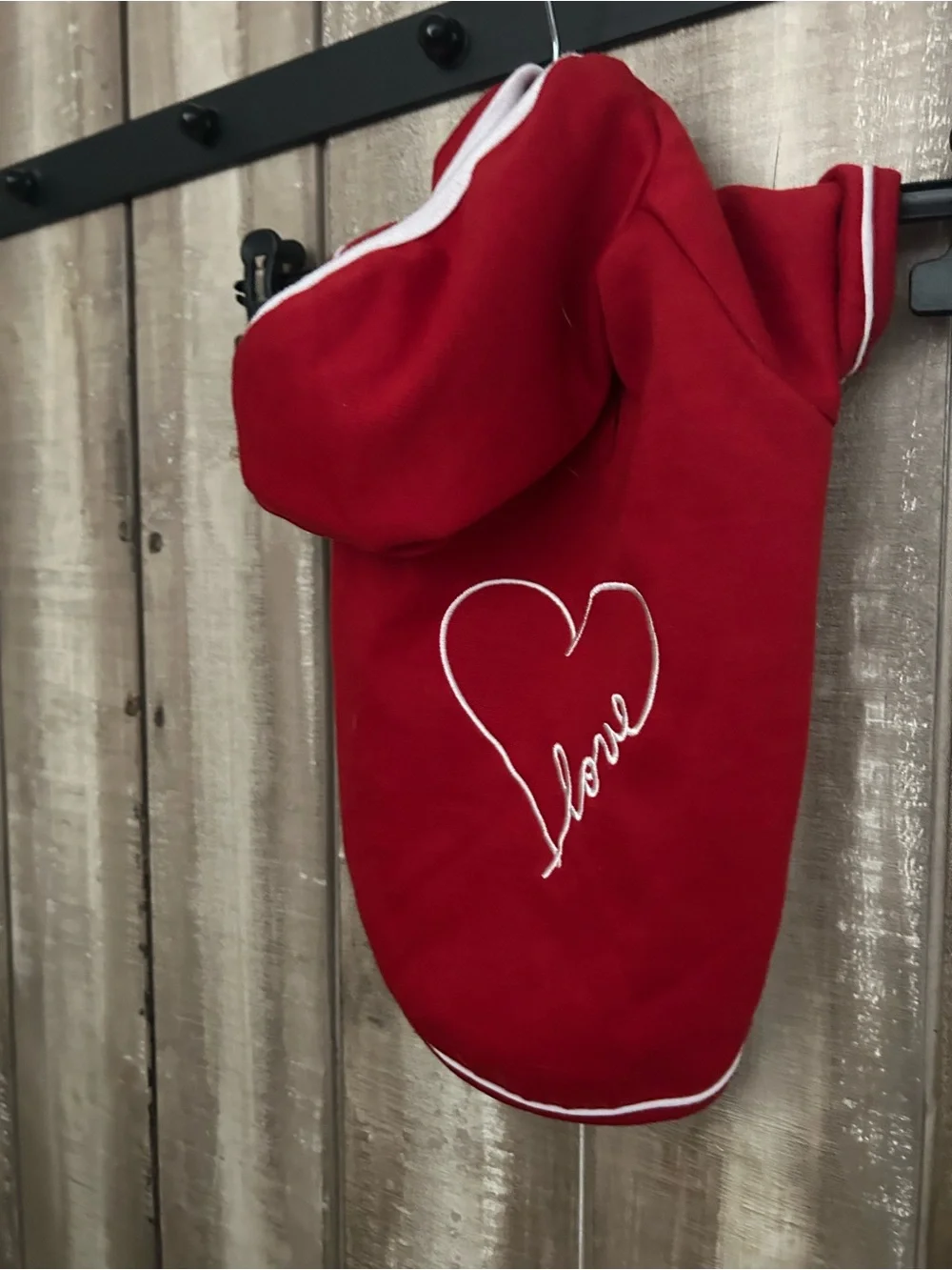 NWOT Love hooded sweatshirt for dogs, M